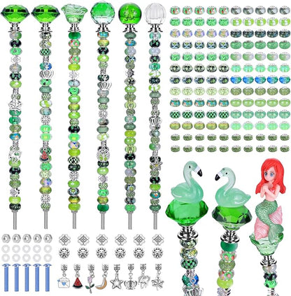 Decorative Garden Stakes DIY Kit, 158 Pieces, Peridot Crystal Globe Wand