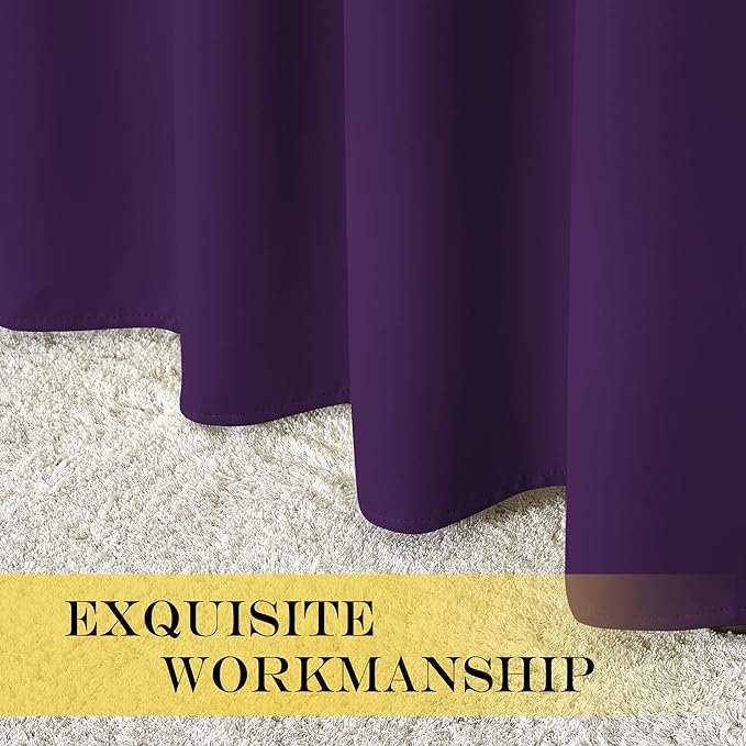 NICETOWN Insulated Sliding Door Curtain - Wide Thermal Blackout Patio Door Curtain Panel, Sliding Door Drapes/Draperies with Grommet Top (Royal Purple, W100 x L84)