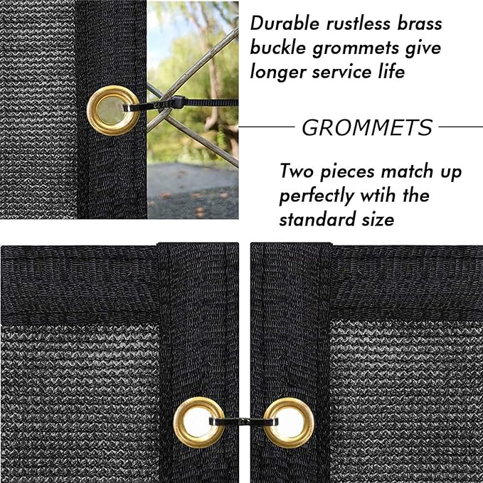 UPGRADE Privacy Fence Screen 4'x47' Black Outdoor 90% Visibility Blockage 170 GSM Mesh Shade Cover Panels for Backyard,Balcony,Home Decoration with Zip Ties,Customized Avaliable