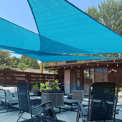 LOVE STORY Custom Size 17'x24'x29.4' Turquoise Blue Sun Shade Sail Right Triangle Sunshade Fabric Awning Canopy for Patio Backyard Carport Pergola (Customized)