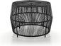 Furniture of America Ysar Boho Rattan Round Coffee Table Outdoor with Metal Frame, All-Weather and Rust Resistant, Handcrafted Coastal Furniture for Patio, Poolside, Garden, Yard, Black