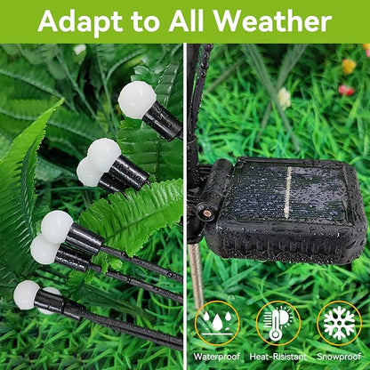 Solar Garden Lights Outdoor Waterproof, 6 Pack 48 LED Swaying Light Firefly Light Outdoor Decor Lights for Garden Gifts for Pathway Party Christmas Decoration, Warm White