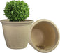 Sunnydaze 20-Inch Anjelica Large Plastic Pot for Plants - Outdoor Double-Walled Large Plastic Planter with Drillable Drainage Holes - Beige - 2pk