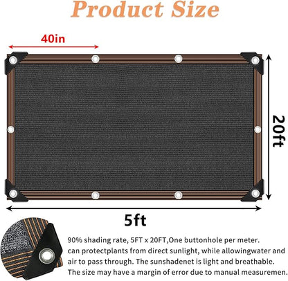 Shade Cloth for Plants Greenhouse, 80-90% Sunblock Shade Sails for Outdoor Garden Pergola Patio Lawn Pool Sun Shade Cloths for Kennel Chicken Coop Easier to Hang Shade Net Cover Shade Cloth
