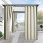 RYB HOME Outdoor Curtains for Patio Waterproof Block Sunlight Thermal Insulated Privacy Assured Thick Outside Curtains for Pergola, Deck, Gazebo, W52" x L108", Beige, 1 Panel