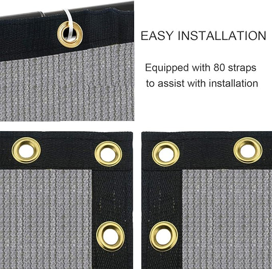 Garden Privacy Screen Fence Mesh, 6 ft x 50 ft Gray HDPE Shade Net