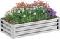 Outsunny Galvanized Raised Garden Bed, 4' x 2' x 1' Metal Planter Box, for Growing Vegetables, Flowers, Herbs, Succulents, Silver
