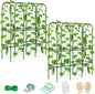 2 Pack 65in Tall Cucumber Trellis for Raised Bed, 50" L x 65" H Metal Garden Trellis for Climbing Plants Outdoor, U-Shape Vegetables Trellis Support for Squash Zucchini