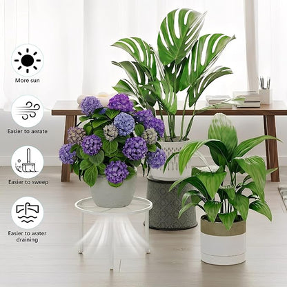 5 Pack Metal Plant Stand Indoor Outdoor Low Corner Plant Stand Heavy Duty Rustproof Iron Round Supports Rack for Planter Flower Pot Rack Display Shelf