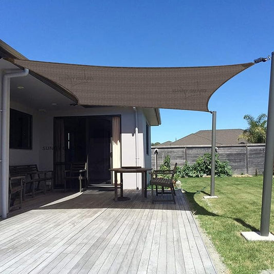 SUNNY GUARD Custom Size 6'x6' Brown Sun Shade Sail Rectangle UV Block Shade for Backyard Yard Patio Deck Garden(Customized)