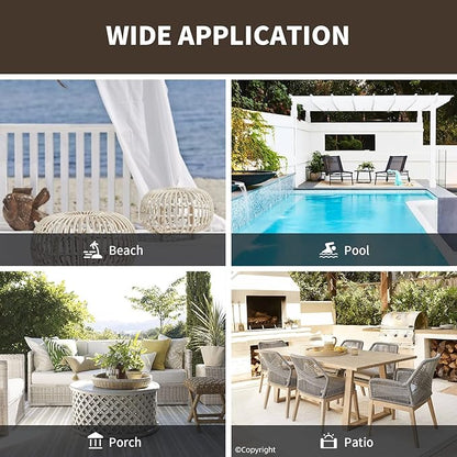 Water Proof Outside Curtains W84 x L84 with Grommet Top for Porch, Thermal Insulated Washable Light Block Outdoor Divider Drapes for Patio Gazebo Deck Pool Area Pergola Cabana (Brown, 2 Panels)
