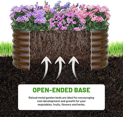 SnugNiture Galvanized Steel Raised Garden Bed Kit, 4x2x2 ft Large Metal Planter Box Outdoor for Gardening Vegetables, Flowers and Fruits