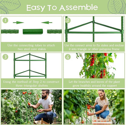 Legigo 4-Pack Tomato Cage for Garden Plant Support- Up to 63inch Garden Stakes Tomato Cage, Tomato Trellis for Potted Plants, Tomato Cages Plant Stakes for Climbing Vegetables Plants Flowers