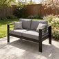 Kiss the Water Outdoor Patio Furniture Loveseat Sofa, All-Weather Metal Aluminum Patio Couch with 5" Thick and Soft Cushion and Wide Arm, Outdoor Couch for Balcony, Porch, Backyard