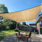 SUNLAX Sun Shade Sail 10' x 14' Sand Rectangle Canopy Sail Shade Cover UV Block Permeable Sunshade Outdoor for Patio Backyard Deck Pergola (We Make Custom Size)