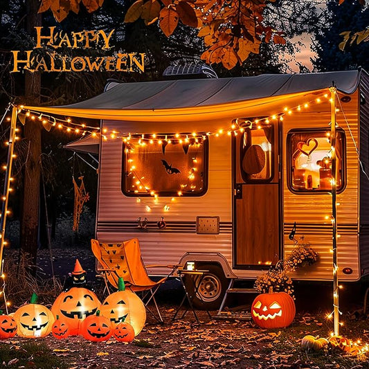 String Lights: 500 Orange LEDs, 173 ft, Indoor/Outdoor Use