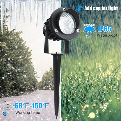 20W Dusk to Dawn led Light Spotlights Outdoor, Low Voltage Warm White Outdoor Spot Lights with Transformer Uplights Waterproof IP65 for Tree Yard Patio Gate Flags Garden 4 Pack