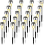 GIGALUMI Solar Pathway Lights, Stainless Steel IP44 Waterproof Auto On/Off Outdoor LED Solar Landscape Lights for Garden, Yard, Patio, Path and Walkway(20 Pack, Warm White)