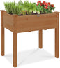 Best Choice Products 34x18x30in Raised Garden Bed, Elevated Wood Planter Box Stand for Kids, Backyard, Patio, Balcony w/Bed Liner, 150lb Capacity - Acorn Brown