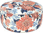 LVTXIII Indoor/Outdoor Inflatable Ottoman with Handle D21 x H9 Inch, Weather-Resistant Round Footstool Pouf for Patio Camping Living Room, Portable Footrest Extra Seating, Vibrant Blossom