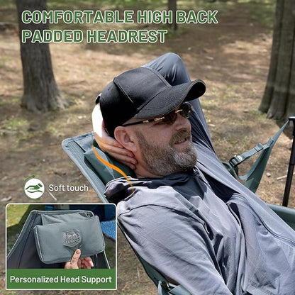 TIMBER RIDGE Hammock Camping Chair, Oversized Swinging Hammock Chair with Adjustable Back and Seat for Outdoor Lawn, Sports, Supports 400lbs, Grey