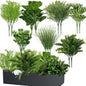 15Pcs Outdoor Artificial Plants UV Resistant Fake Plastic Greenery Spring Grass for Outside Yard Front Porch Patio Window Box Planter Basket Decor (Yellow Green)