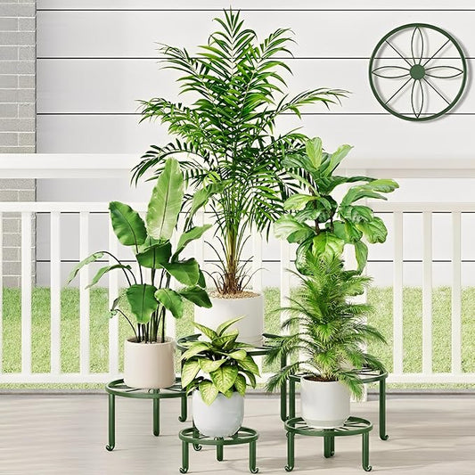 5 Pack Metal Potted Plant Stand Small Flower Pot Holder for Indoor and Outdoor Round Flower Pot Support Rack Plant Stands for Multiple Plants