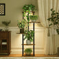 Bamworld Tall Plant Stand Indoor with Grow Light Corner Plant Stand for Indoor Plants 5 Tier Metal Wood Plant Shelf with Grow Lights for Living Room Bedroom Patio Garden Balcony Decor