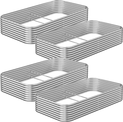 4 Pack 6x3FT Raised Beds for Gardening, Corrugated Galvanized Steel Raised Garden Bed, Outdoor Metal Above Ground Garden Bed for Vegetables and Flowers