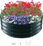 Galvanized Raised Garden Beds for Gardening - 2.7x2.7x1ft Round Metal Planter Boxes Above Ground Outdoor for Vegetables,Flowers,Herbs, Garden Container Green