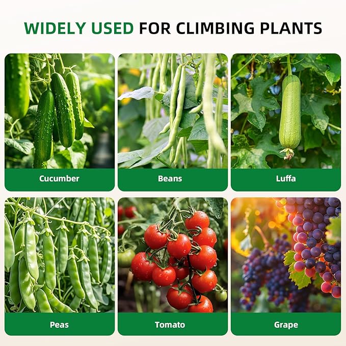 Cucumber Trellis for Raised Bed, U-Shape Garden Arch Metal Support for Climbing Plants, Metal Arch Plant Support Vegetables Trellis, Plant Support for Vine(Green, 63 * 30 * 47inch(L*W*H))