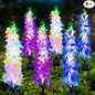 Solar Garden Lights, 6 Pack 20 LEDs Solar Delphinium Flowers Lights Gifts for Mom Grandma Women, Waterproof Solar Outdoor Lights Two Lighting Modes for Wedding Garden Yard Patio Decor