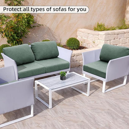 Cushion Covers for Outdoor Use, Stretch Polyester-Spandex, 4 to 14 Piece Sets
