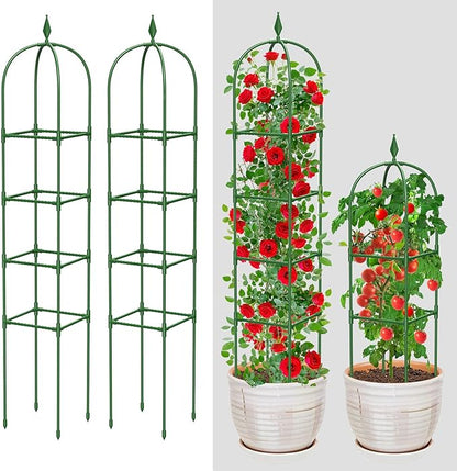 Garden Trellis for Climbing Plants Outdoor & Indoor - 6Ft Tall Rustproof Plant Support Cage for Vines, Flowers, Vegetables, Roses | Heavy-Duty, Adjustable & Decorative (3)