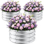 ZXZYHFTY Round Galvanized Raised Garden Bed kit,Silver Outdoor Garden Raised Planter Box, Round Large Metal Raised Garden Beds for Vegetable 2 * 2 * 1ft 3 Pcs