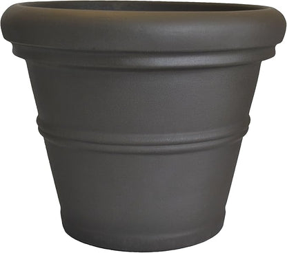 Tusco Products RR30ES Classic Rolled Rim Garden Planter, 30", Espresso
