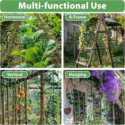 Trellis Netting For Climbing Plants - MAQIHAN 2 PCS Garden Trellis Netting Plant Support Netting Heavy Duty Climbing Net Trellis For Cucumber Tomato Grape Vegetable Fruits Bean Climbing Plants Outdoor