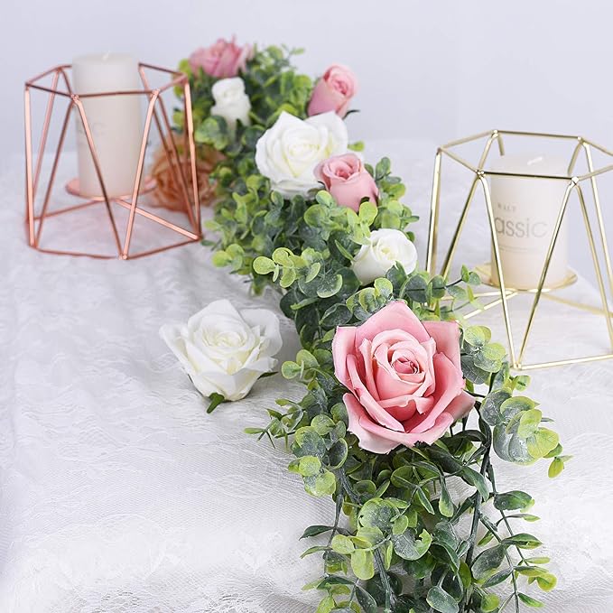 Artificial Plants Greenery Eucalyptus Garland, Grey Green, 6 Strands, 72 Inch