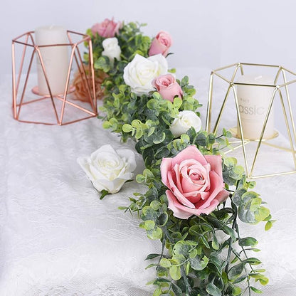 Artificial Plants Greenery Eucalyptus Garland, Grey Green, 6 Strands, 72 Inch