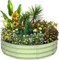Kesfitt Round Raised Garden Bed, 4x4x1 FT Galvanized Steel Metal Garden Bed, Open-Bottom Design, 12-Inch Deep Outdoor Raised Garden Bed for Vegetables & Herbs, Fruit Green