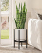 Adjustable Plant Stand Indoor, Bamboo Plant Stand Fits 8 9 10 11 12 Inches, Small Corner Planter Holder for Indoor Plants, Single Floor Plant Stands for Living Room Balcony, Pure Black