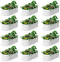 A ANLEOLIFE 12-Set 8X4X2 ft Galvanized Raised Garden Bed Kit, Oval Metal Deep Root Planters for Outdoor Plants, Antique White
