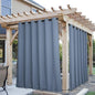 NICETOWN 2 Panels Outdoor Curtains for Patio Extra Wide 84", Waterproof & Windproof Grommet & Back Tab Fixed Top and Bottom Sun Blocking Privacy Drapes with Rope for Gazebo, Stone Blue, W84 x L95