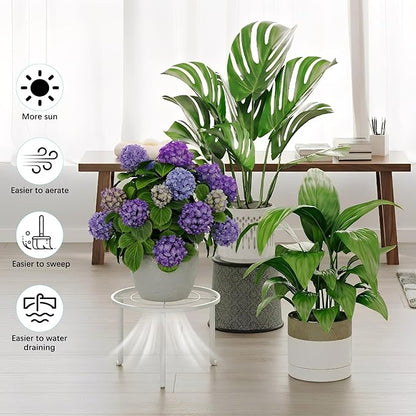 5 Pack Metal Plant Stand Indoor Outdoor Anti-Rust Iron Flower Pot Stand Holder, Round Black Display Rack Flower Stand Plant Holders for Living Room,Balcony,Garden