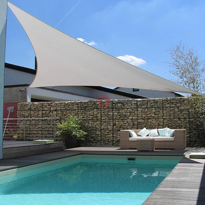 Patio Paradise 6' x 6' x 5'10" Sun Shade Sail Triangle Canopy, Permeable Shade Cloth Fabric Sunlight Block Patio Cover HDPE Deck Awning for Outdoor Backyard Pergolas Roof Shading, Light Gray