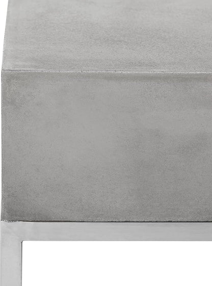 SAFAVIEH Outdoor Collection Eartha Modern Dark Grey Concrete Coffee Table (Fully Assembled)
