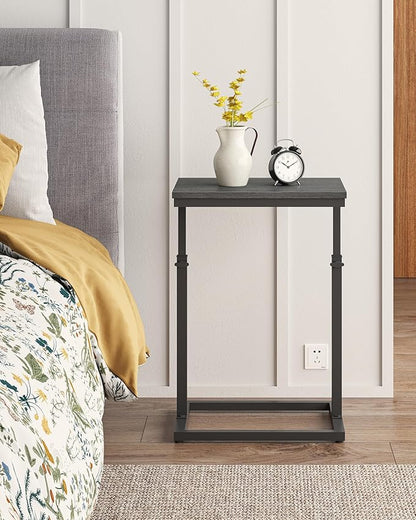 TUTOTAK End Table, Side Table, Tall Couch Table, Sofa Table, Living Room, Bedroom,Black TB01BK083P