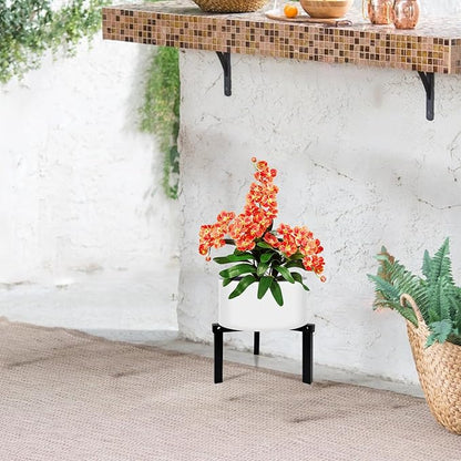 Three Legs Adjustable Metal Plant Stand for 5"-10" Plant Pot – Indoor & Outdoor (Black, 1 Pack)