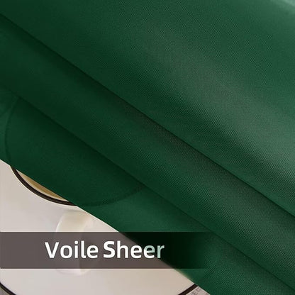 SpaceDresser Waterproof Outdoor Sheer Curtains for Patio - 4 Panels Rod Pocket Indoor Voile Sheer Curtain for Living Room,52W x 120L inch,Foliage Green