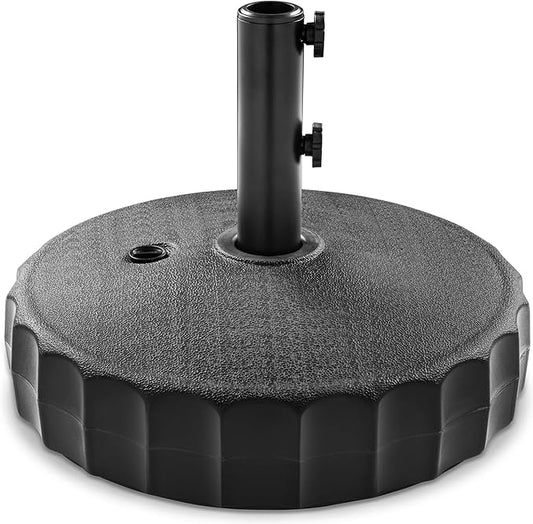 Best Choice Products Fillable Umbrella Base Stand Fluted Design Plastic Patio Umbrella Base Stand, Pole Holder for Outdoor, Lawn w/ 55lbs Weight Capacity, Adjustment Knob